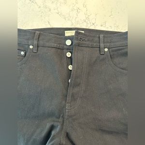 Bottega Venetta men's black jeans with padding detail on knee and bottom of leg